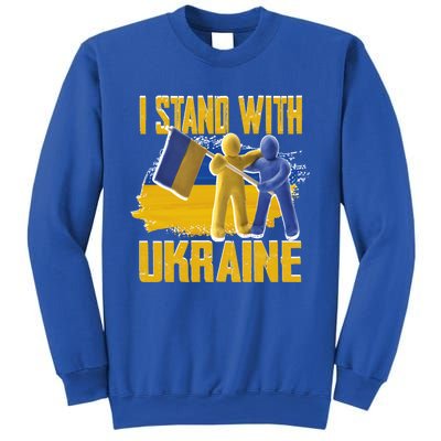 Support Ukraine I Stand With Ukraine Ukrainian Flag Clays Funny Gift Sweatshirt