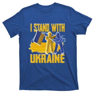 Support Ukraine I Stand With Ukraine Ukrainian Flag Clays Funny Gift T-Shirt