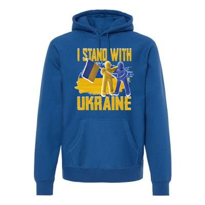 Support Ukraine I Stand With Ukraine Ukrainian Flag Clays Funny Gift Premium Hoodie