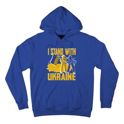 Support Ukraine I Stand With Ukraine Ukrainian Flag Clays Funny Gift Tall Hoodie