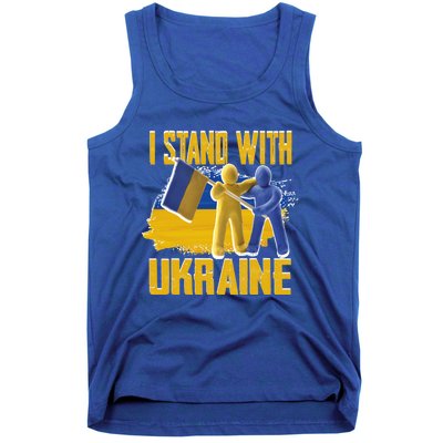 Support Ukraine I Stand With Ukraine Ukrainian Flag Clays Funny Gift Tank Top