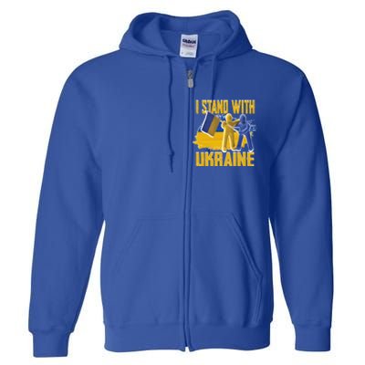 Support Ukraine I Stand With Ukraine Ukrainian Flag Clays Funny Gift Full Zip Hoodie