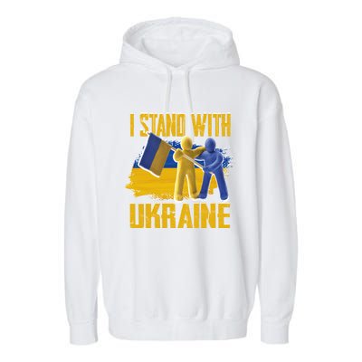 Support Ukraine I Stand With Ukraine Ukrainian Flag Clays Funny Gift Garment-Dyed Fleece Hoodie