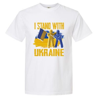 Support Ukraine I Stand With Ukraine Ukrainian Flag Clays Funny Gift Garment-Dyed Heavyweight T-Shirt