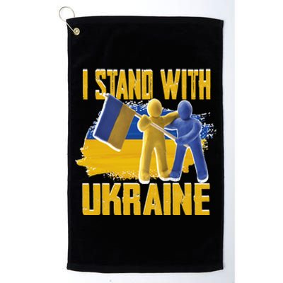 Support Ukraine I Stand With Ukraine Ukrainian Flag Clays Funny Gift Platinum Collection Golf Towel