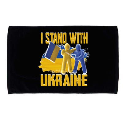 Support Ukraine I Stand With Ukraine Ukrainian Flag Clays Funny Gift Microfiber Hand Towel