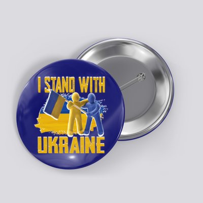 Support Ukraine I Stand With Ukraine Ukrainian Flag Clays Funny Gift Button