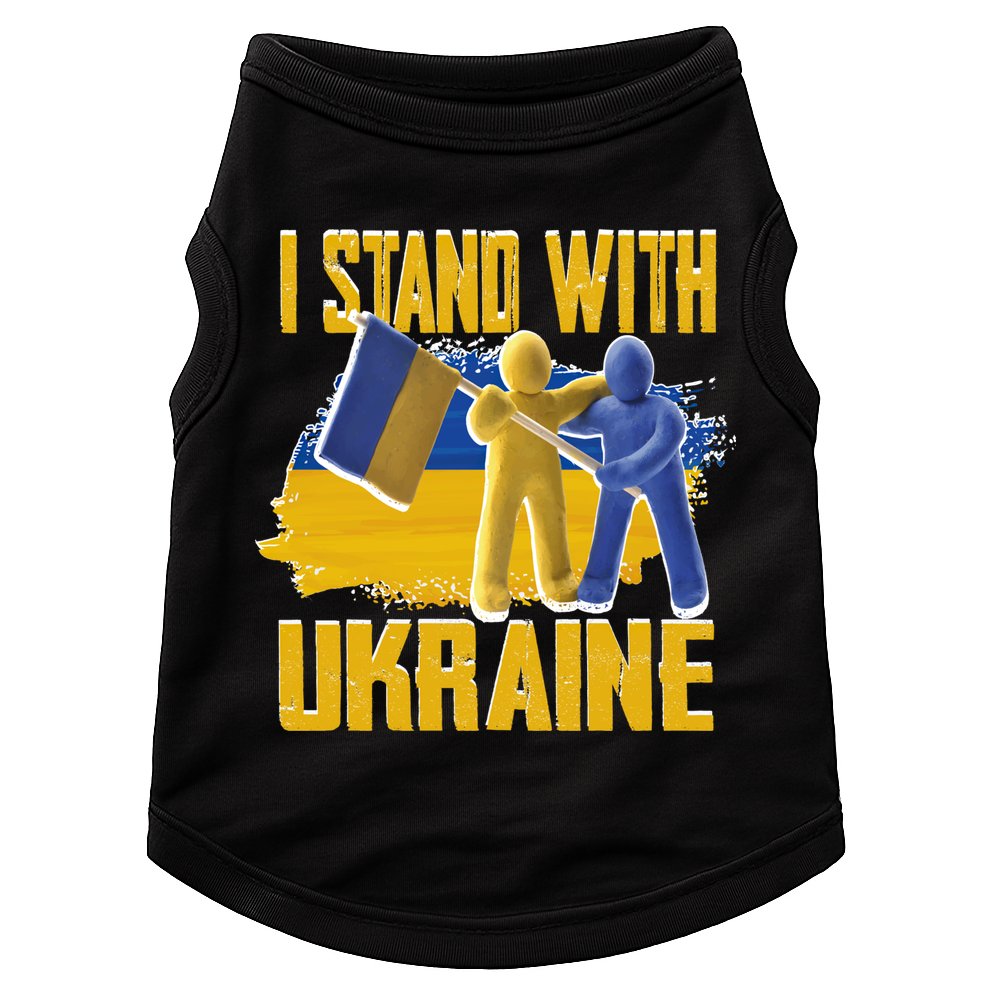 Support Ukraine I Stand With Ukraine Ukrainian Flag Clays Great Gift Doggie Tank