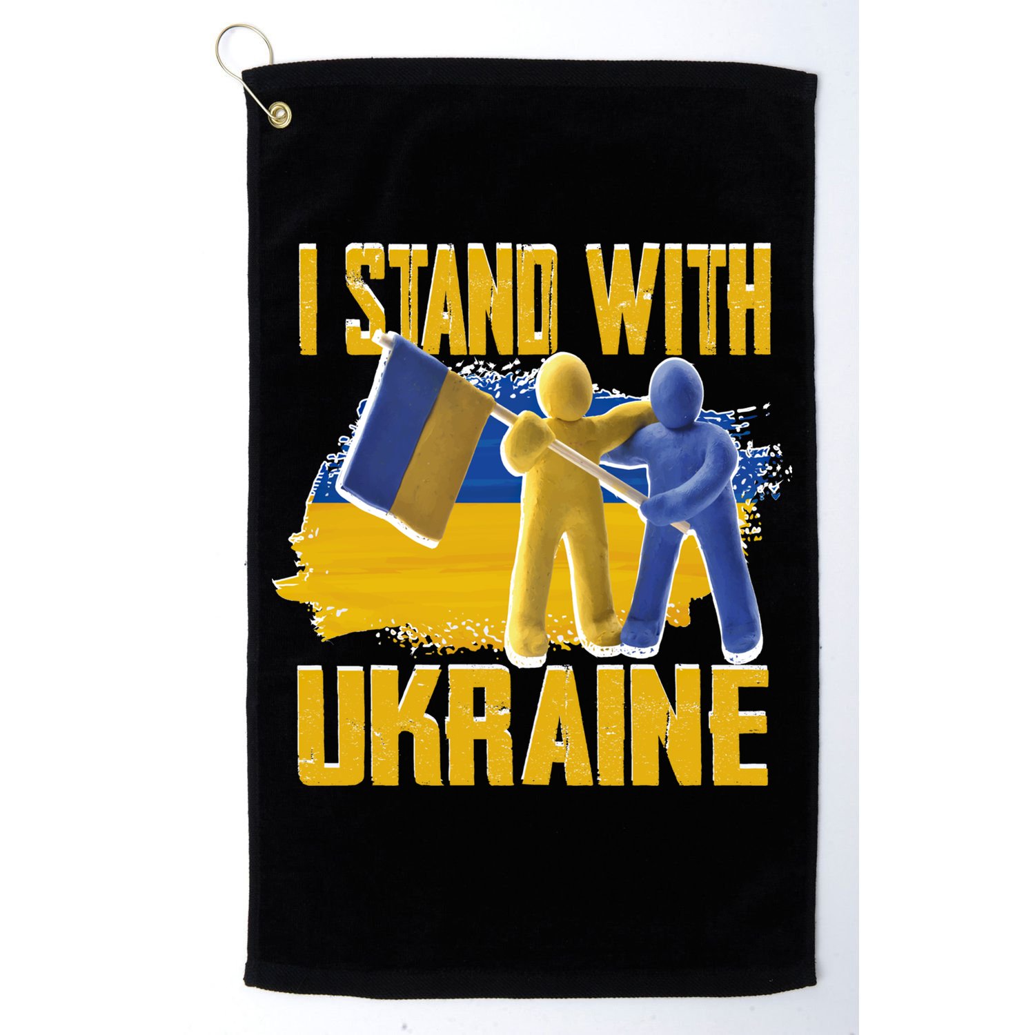 Support Ukraine I Stand With Ukraine Ukrainian Flag Clays Great Gift Golf Towel