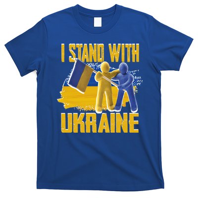 Support Ukraine I Stand With Ukraine Ukrainian Flag Clays Great Gift T-Shirt