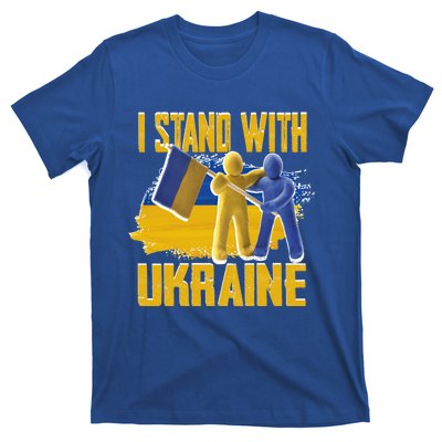 Support Ukraine I Stand With Ukraine Ukrainian Flag Clays Great Gift T-Shirt