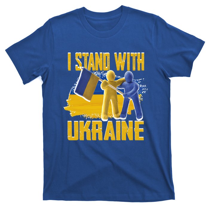 Support Ukraine I Stand With Ukraine Ukrainian Flag Clays Great Gift T-Shirt