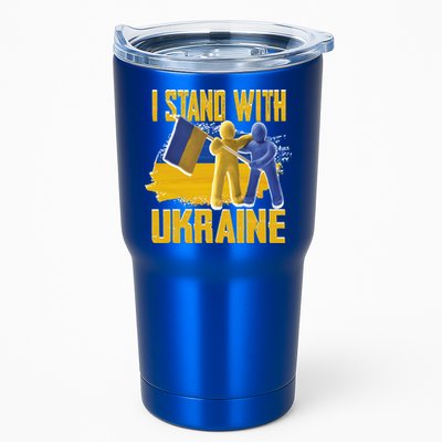 Support Ukraine I Stand With Ukraine Ukrainian Flag Clays Great Gift Tumbler