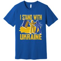 Support Ukraine I Stand With Ukraine Ukrainian Flag Clays Great Gift Premium T-Shirt