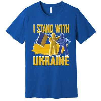 Support Ukraine I Stand With Ukraine Ukrainian Flag Clays Great Gift Premium T-Shirt