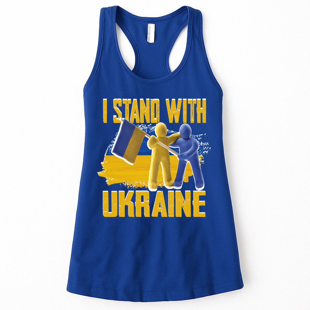 Support Ukraine I Stand With Ukraine Ukrainian Flag Clays Great Gift Womens Tank Top