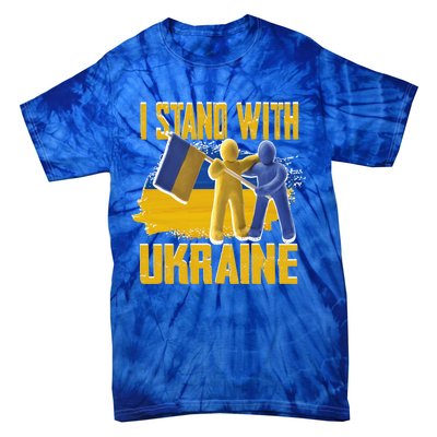 Support Ukraine I Stand With Ukraine Ukrainian Flag Clays Great Gift Tie-Dye T-Shirt