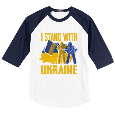 Support Ukraine I Stand With Ukraine Ukrainian Flag Clays Great Gift Baseball Sleeve Shirt