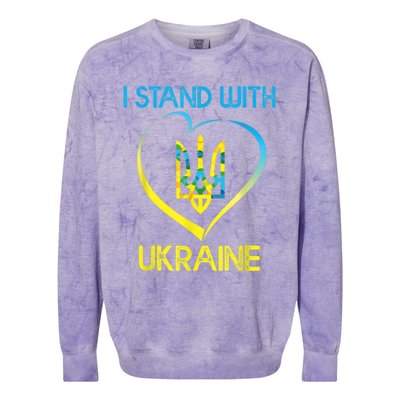 Support Ukraine I Stand With Ukraine Ukrainian Flag Gift Colorblast Crewneck Sweatshirt