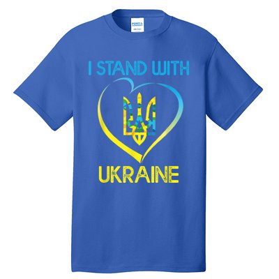 Support Ukraine I Stand With Ukraine Ukrainian Flag Gift Tall T-Shirt