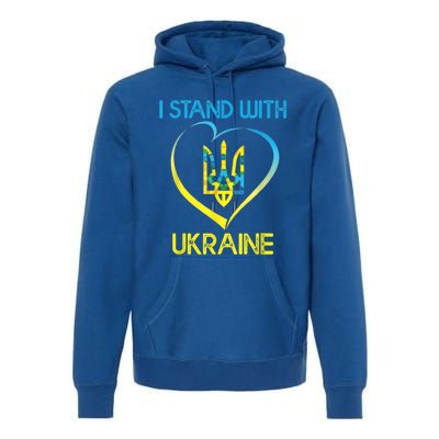 Support Ukraine I Stand With Ukraine Ukrainian Flag Gift Premium Hoodie