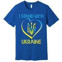 Support Ukraine I Stand With Ukraine Ukrainian Flag Gift Premium T-Shirt