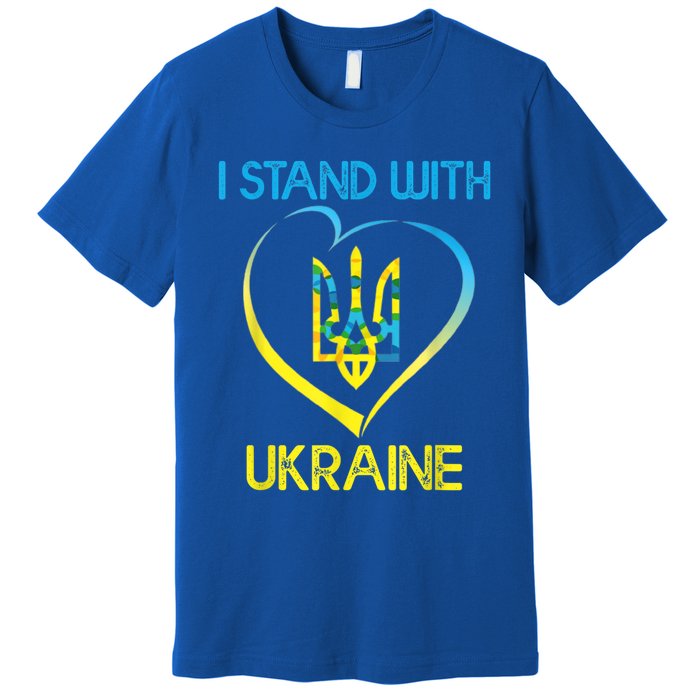 Support Ukraine I Stand With Ukraine Ukrainian Flag Gift Premium T-Shirt