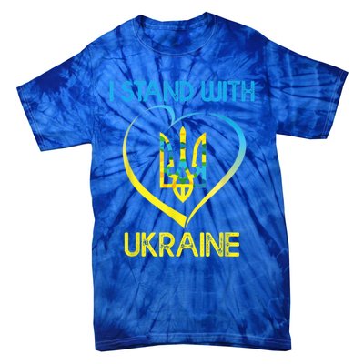 Support Ukraine I Stand With Ukraine Ukrainian Flag Gift Tie-Dye T-Shirt