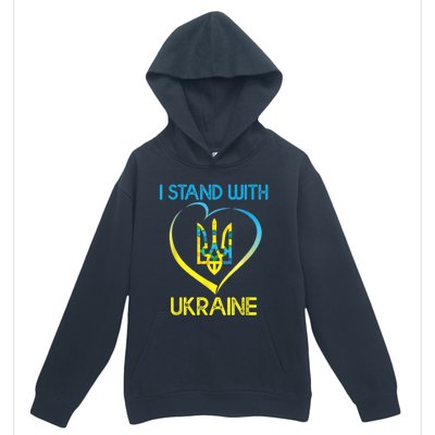 Support Ukraine I Stand With Ukraine Ukrainian Flag Gift Urban Pullover Hoodie