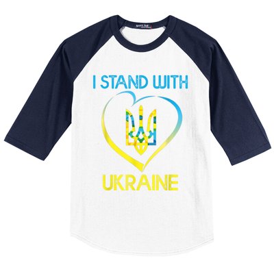 Support Ukraine I Stand With Ukraine Ukrainian Flag Gift Baseball Sleeve Shirt