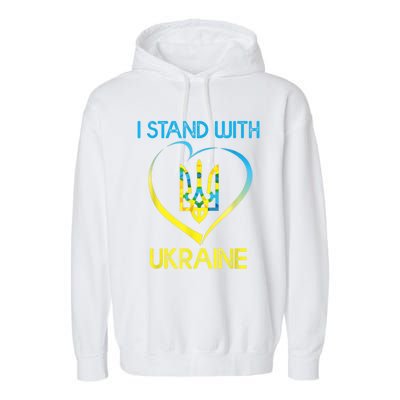 Support Ukraine I Stand With Ukraine Ukrainian Flag Gift Garment-Dyed Fleece Hoodie