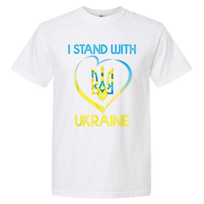 Support Ukraine I Stand With Ukraine Ukrainian Flag Gift Garment-Dyed Heavyweight T-Shirt