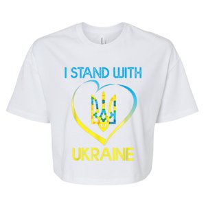 Support Ukraine I Stand With Ukraine Ukrainian Flag Gift Bella+Canvas Jersey Crop Tee