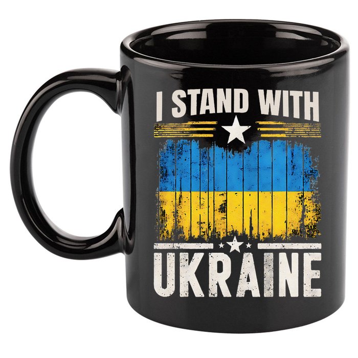 Support Ukraine I Stand With Ukraine Ukrainian Flag 11oz C Handle Ceramic Mug