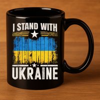 Support Ukraine I Stand With Ukraine Ukrainian Flag 11oz C Handle Ceramic Mug