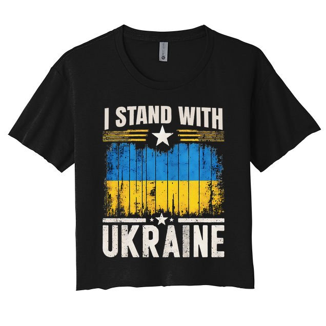 Support Ukraine I Stand With Ukraine Ukrainian Flag Crop Top