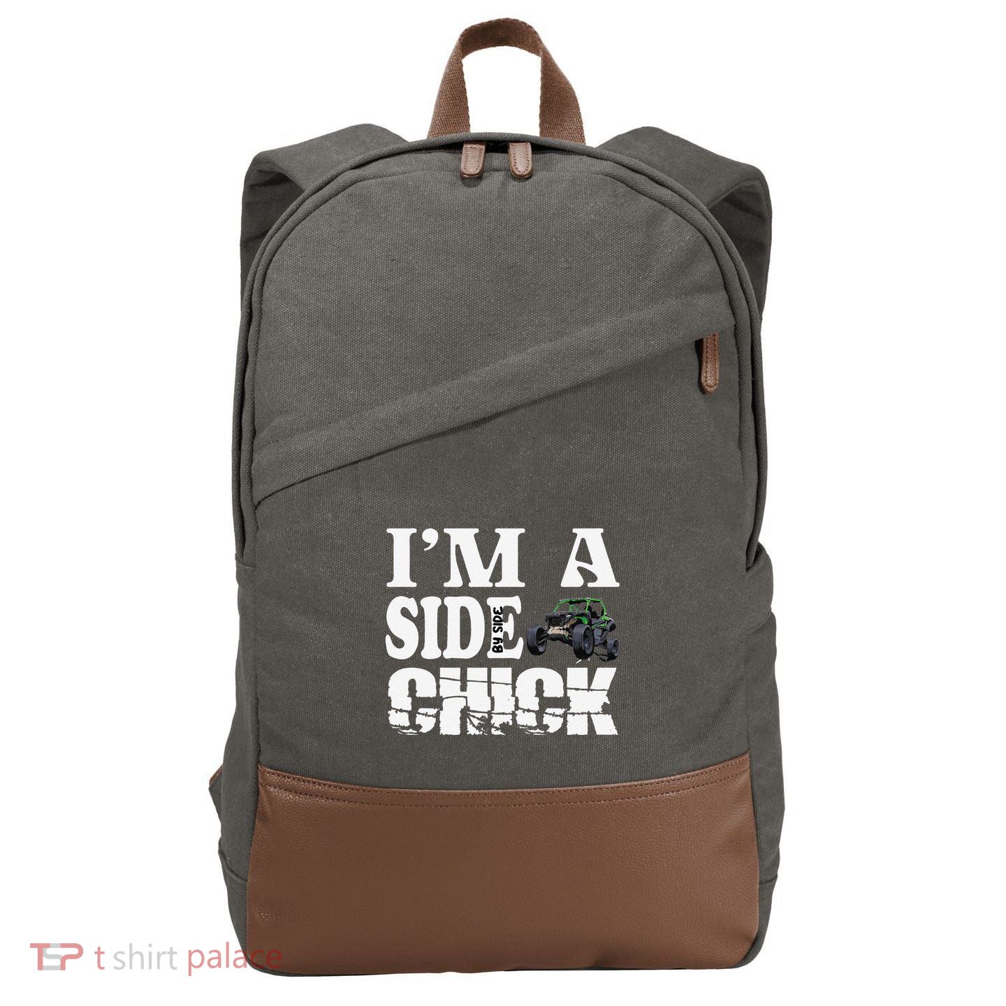 Sxs Utv IM A Side Chick Cotton Canvas Backpack