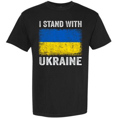 Support Ukraine I Stand With Ukraine Ukrainian Flag Garment-Dyed Heavyweight T-Shirt