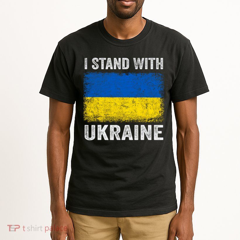 Support Ukraine I Stand With Ukraine Ukrainian Flag Tall T-Shirt