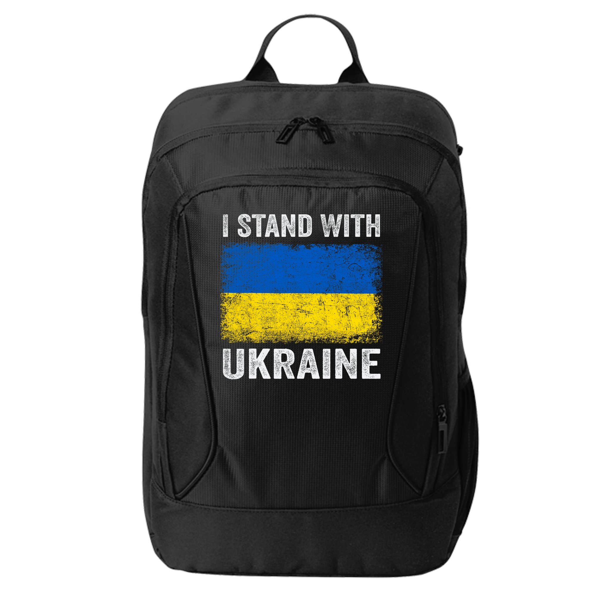 Support Ukraine I Stand With Ukraine Ukrainian Flag City Backpack