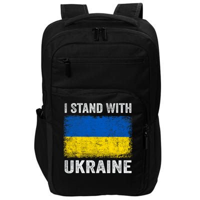 Support Ukraine I Stand With Ukraine Ukrainian Flag Impact Tech Backpack