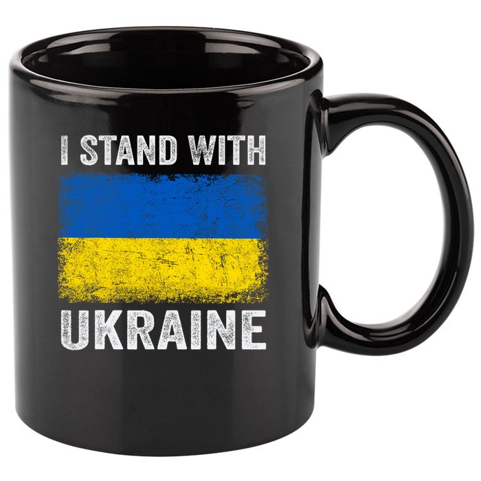 Support Ukraine I Stand With Ukraine Ukrainian Flag 11oz C Handle Ceramic Mug