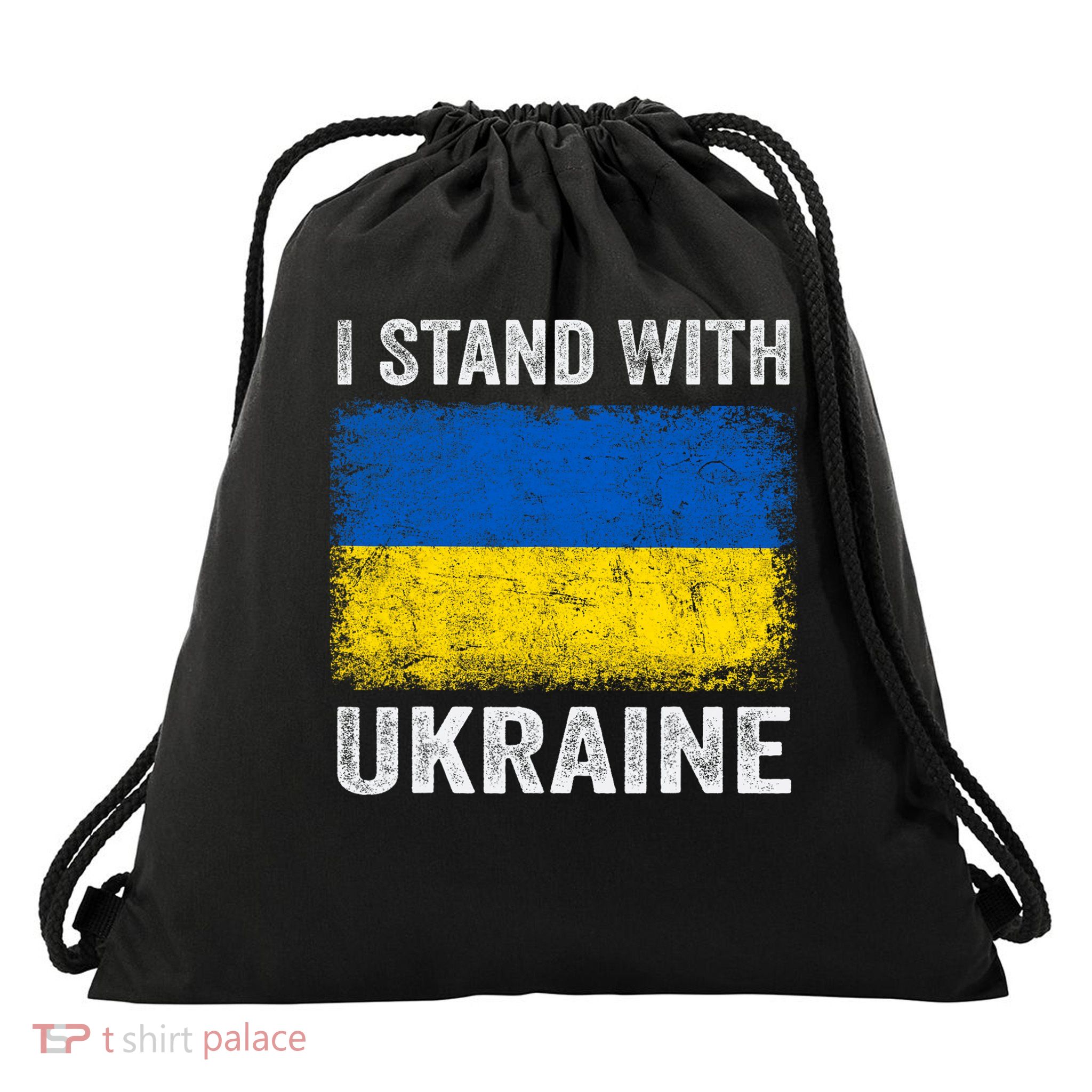 Support Ukraine I Stand With Ukraine Ukrainian Flag Drawstring Bag