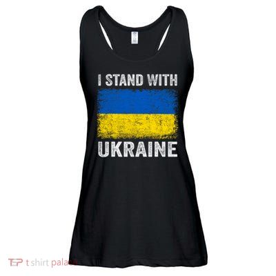 Support Ukraine I Stand With Ukraine Ukrainian Flag Ladies Essential Flowy Tank