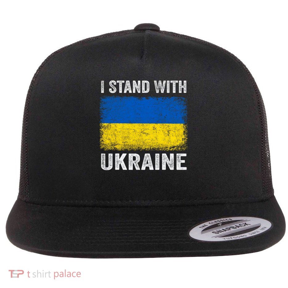 Support Ukraine I Stand With Ukraine Ukrainian Flag Flatbill Hat