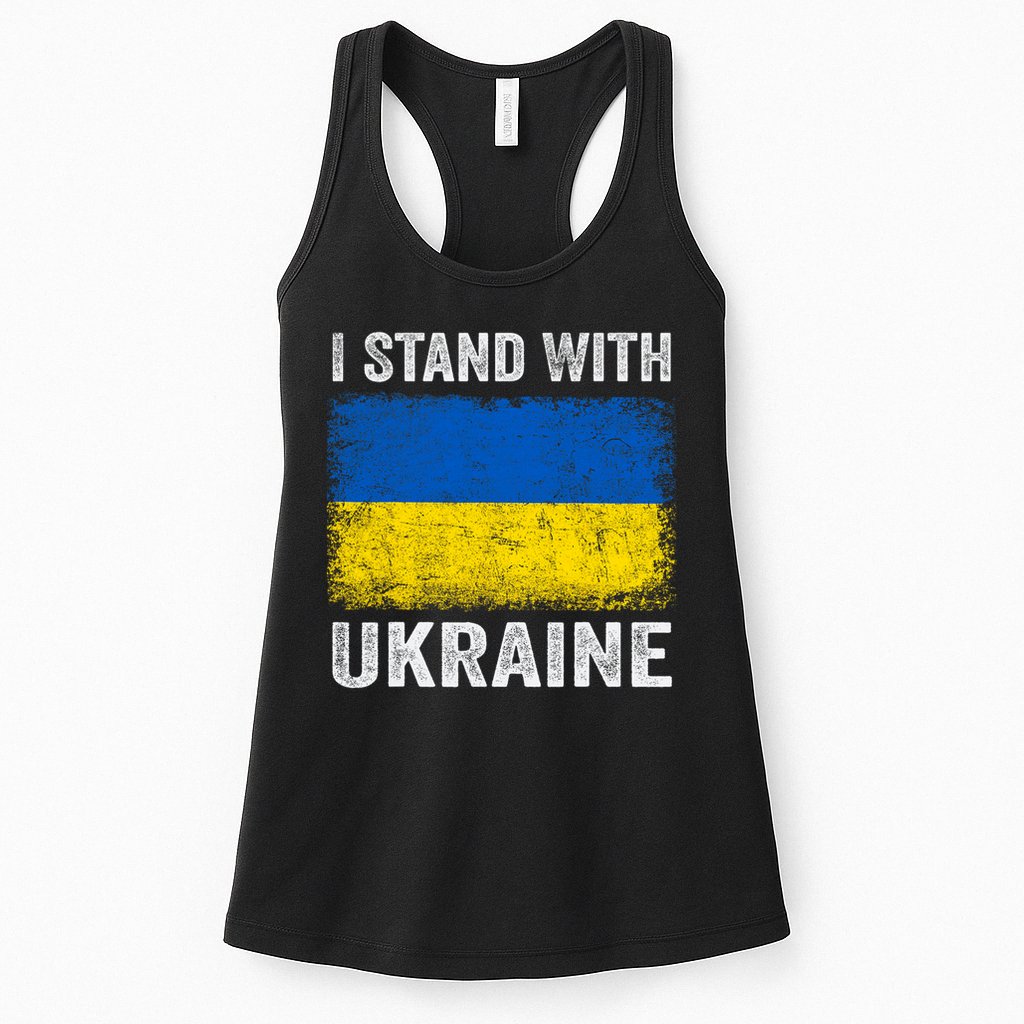 Support Ukraine I Stand With Ukraine Ukrainian Flag Womens Tank Top
