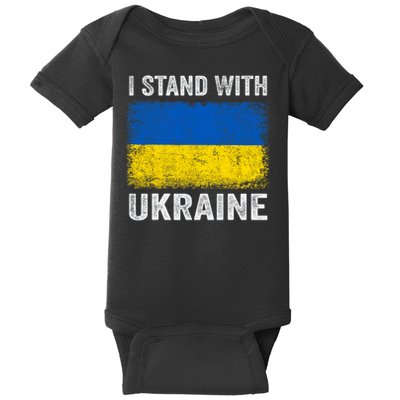 Support Ukraine I Stand With Ukraine Ukrainian Flag Baby Bodysuit