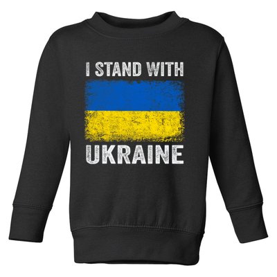Support Ukraine I Stand With Ukraine Ukrainian Flag Toddler Sweatshirt