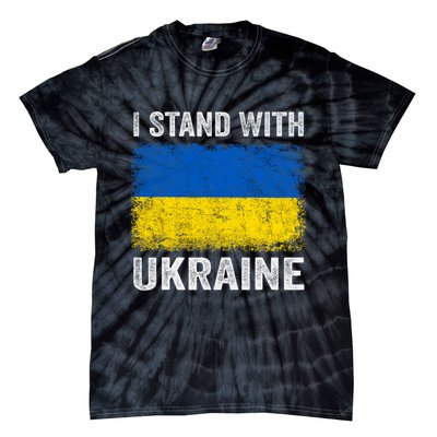 Support Ukraine I Stand With Ukraine Ukrainian Flag Tie-Dye T-Shirt