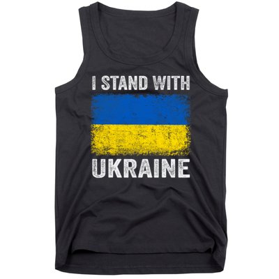 Support Ukraine I Stand With Ukraine Ukrainian Flag Tank Top